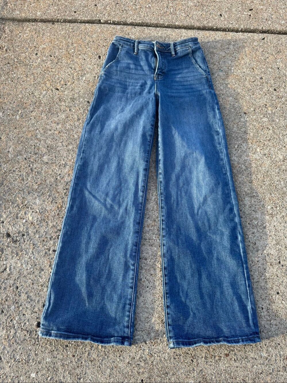 Risen Jeans Women’s 3/26 High Rise Tummy Control Wide Leg Jeans Medium Wash